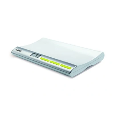 Imagen de Laica PS3001 Báscula digital para pesar bebés, hasta 20 kg, color plata/blanco, con función bloqueo y tara
