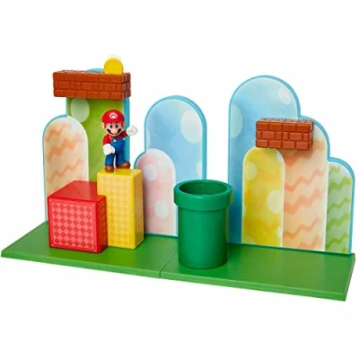 Imagen de Nintendo Super Mario Playset Dehesa Bellotera con Figura Exclusiva de 6 cm Juguete Mecanismos y Funciones para Niños 3 Años +