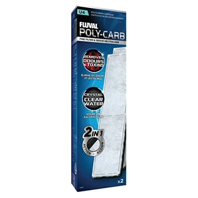 Imagen de Fluval Carga Filtro Poli Carbon, U4, 2 Unidades