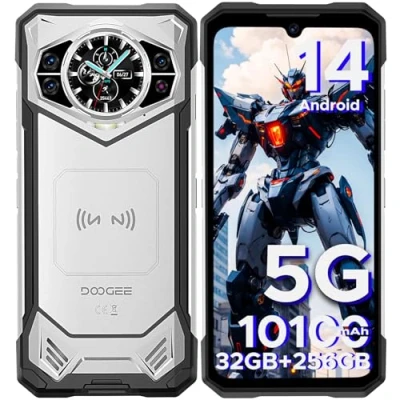 Imagen de DOOGEE S200 Movil Irrompible 5G, Dimensity 7050 Android 14 Resistente, 32GB+256GB/2TB, 10100mAh/33W, 6.72 FHD+/120Hz, 1.32 AMOLED Pantalla Trasera, 100MP, WiFi 6/NFC/Desbloqueo por Huella