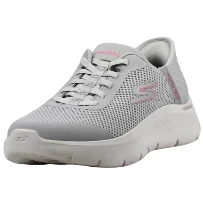 Imagen de Skechers Tenis Go Walk Flex manos libres para mujer Grand Entry, Gris/rosado, 39.5 EU