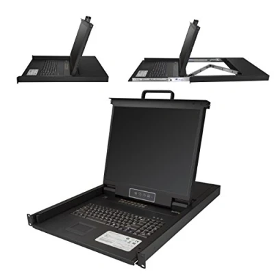 Imagen de StarTech.com Consola KVM de 16 puertos para Montaje en Rack Teclado QWERTY con Cables 1,8m Conmutador Monitor LCD 19&quot; Switch 1U OSD MTBF 50000 USB + VGA (RKCONS1916K)