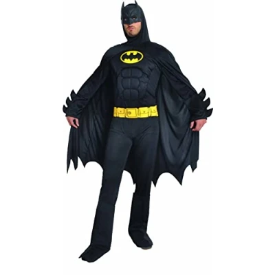 Imagen de Ciao Batman Dark Knight Disfraz Adulto Original DC Comics (Talla L) con músculos Acolchados Sized Costumes, Liso, Color Negro, L (11718.L)