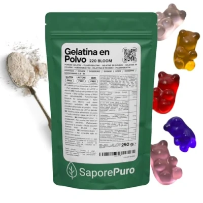 Imagen de Gelatina neutra en polvo 220 bloom 250 gr origen animal