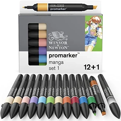 Imagen de Winsor &amp; Newton Set de Rotuladores ProMarker, 12 + 1 Unidades, Manga Expansion