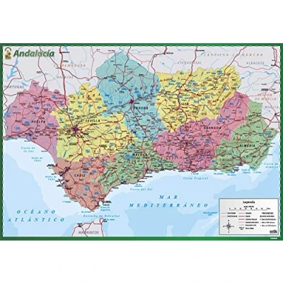 Imagen de Grupo Erik Vade mapa Andalucía Tapete escritorio escolar multifuncional Protector Vuelta al cole material