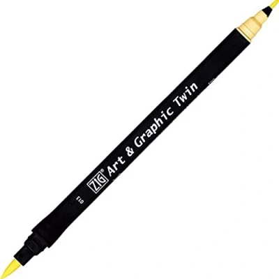 Imagen de Kuretake ZIG Art and Graphic Rotulador de doble punta 013, color amarillo pálido