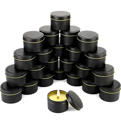 Imagen de QUOTRE 12Pcs Vacíos Contenedores de Velas, Recipiente Latas Metal con Tapas, Tarro Cajas Vela para Hacer Velas Reutilizables, Bricolaje