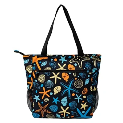 Imagen de Solance bolso grande para compras, de hombro, gimnasio, playa o viaje con bolsillos