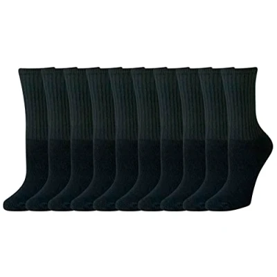 Imagen de Amazon Essentials Calcetines de Media Caña Algodón Calidad Ligeramente Acolchados Mujer, 10 Pares, Negro, 36 39.5