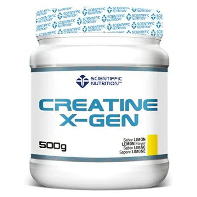 Imagen de Scientiffic Nutrition Creatine X Gen, Creatina Monohidratada en Polvo para el Pre Entreno, Aumentar Masa Muscular, Mejora Rendimiento Deportivo, Gran Solubilidad Sabor Limón, 500g
