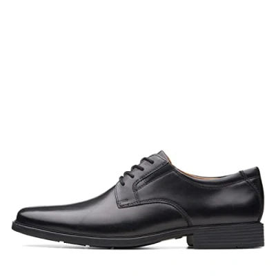 Imagen de Clarks Tilden Plain, Oxford Hombre, Negro Black Leather 350, 39.5 EU