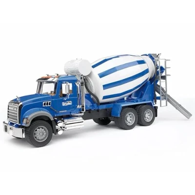 Imagen de bruder 02814 camión hormigonera Mack Granite 1:16 hormigonera, vehículo de construcción, obra, camión, furgoneta