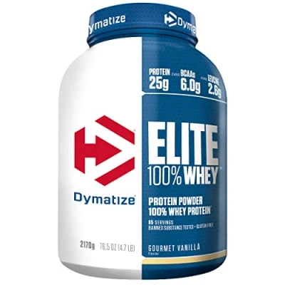 Imagen de Dymatize Elite 100% Whey Gourmet Vanilla 2170g Pulverizador de adecuada Poteína y Baja Azúcar + Proteína Suero BCAA
