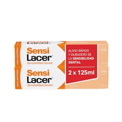Imagen de SENSILACER Pasta Dentífrica Pack de 2 x 125 ml, Acción Desensibilizante, Efecto Rápido y Prolongado, Disminuye la Sensibilidad los Dientes, Bajo Índice Abrasividad