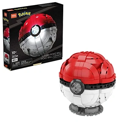Imagen de Mega Construx Pokémon Pokeball gigante Figura de bloques construcción juguete para niños y niñas +10 años (Mattel HBF53)
