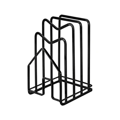 Imagen de Soporte Bandejas Cocina,Organizador Cocina,Soporte Tapas Ollas,Ordenación de Cocina Para Guardar Diversos Utensilios Cocina, como Tablas Cortar, Ahorra Espacio en la (Negro 01)