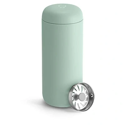 Imagen de Fellow Carter Move taza de viaje acero inoxidable con aislamiento al vacío para café y té interior cerámica protector contra salpicaduras, chip menta, 16 onzas