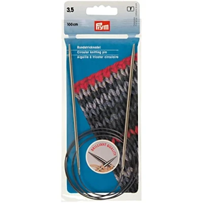 Imagen de Prym KnitPro 212136 Agujas de Tejer Circulares (latón, 100 cm, 3,5 mm), Color Plateado