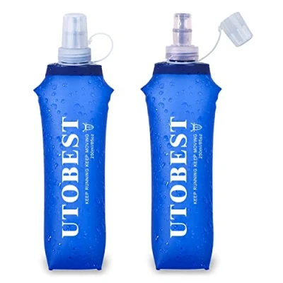 Imagen de UTOBEST Soft Flask Botella de agua plegable para correr, paquete hidratación, senderismo, ciclismo, escalada, 250 ml