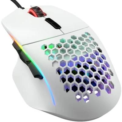 Imagen de Glorious gaming Model I Ratón con cable 69 g superligero, 2 botones intercambiables, RGB, deslizadores de PTFE, 9 programables, reposapulgares lateral Blanco