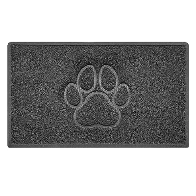 Imagen de Nicoman Felpudo con Forma de Huella en Relieve, Lavable, Color Gris Oscuro (Parte Trasera Goma hermética), tamaño Mediano (75 x 44 cm)