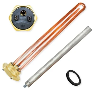 Imagen de GOLDMAN SERVICE Kit Resistencia Termo Eléctrico Monoblock Roscada de 1¼ Pulgadas Anodo Magnesio Junta. Recambio para Termos agua, Acumulador Solar, Caldera (2000W)