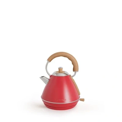 Imagen de CREATE/KETTLE RETRO M/Hervidor de agua eléctrico Rojo/Ebullición rápida, capacidad 1l, apagado automático, filtrado anti cal, autoapagado, indicador nivel agua, Ø17,2 cm, 1200 W