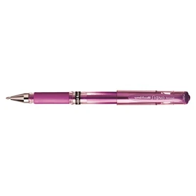 Imagen de Uni ball Lote de 3 bolígrafos tinta Gel Signo Broad UM153 Grip PTE Large 1 mm rosa Metal