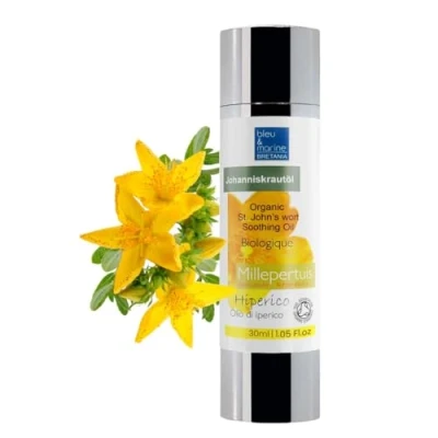 Imagen de Gotas Hiperico Masaje Relajante Aceite Hierba San Juan Concentrado Forte 100% Puro Corporal Cicatrices Estrias Embarazo Cabello 30 ml