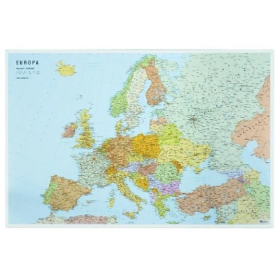 Imagen de VELOFLEX 4673000 Mapa de Europa en bloc escritorio, 40 x 60 cm, con película protectora transparente antirreflejos, para colorear, manualidades, 1 unidad