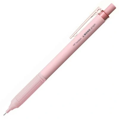 Imagen de Tombow Portaminas MONO Graph Lite en Colores Smokey Lápiz con Goma recambiable Mina de 0,5mm y Cuerpo Antideslizante Color Rosa Ahumado