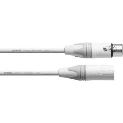 Imagen de CORDIAL Cable micro XLR 5 m blanco Microfono Peak simétrico