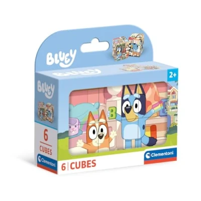 Imagen de Clementoni Cubos Bluey 6 Piezas Puzzle para Niños de 2 Años, Dibujos Animados, Cubos, Rompecabezas, Fabricado en Italia, Multicolor 40662