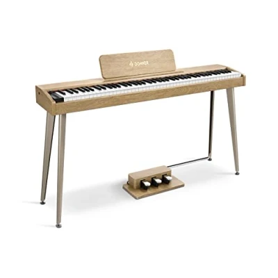 Imagen de Donner DDP 60 Teclado eléctrico de piano digital 88 teclas con sensibles a la velocidad, 2 altavoces 15 W, 128 voces, 83 ritmos, 8 efectos reverberación, 5 curvas intensidad
