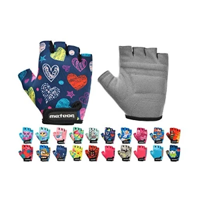 Imagen de Guantes Bicicleta MTB BMX Ciclismo Montaña Carretera Fitness Gimnasio Bici Escalada Senderismo y Otros Deportes Deportivos Sin Dedos para Mujer Hombre (JR XS 6 6,5cm, Hearts)