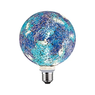 Imagen de Paulmann Miracle Mosaic Edition Globe 28750 Bombilla LED (E27, 230 V, 470 lm, 5 W, 2700 K, intensidad regulable), color azul
