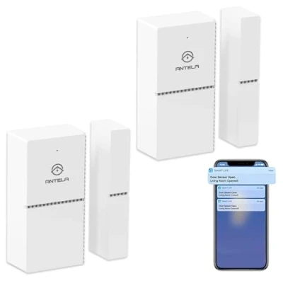 Imagen de ANTELA Sensor para Puertas y Ventanas WiFi Compatible con Alexa Google Home Alarma de Puerta Ventana, 2 pcs