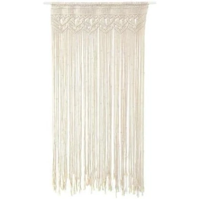 Imagen de Tapiz de pared con macrame Awayhall para colgar en la pared, algodón, tejido a mano, divisores, ventanas, cortinas puerta, fondo boda, decoración interiores, 90 x 180 cm