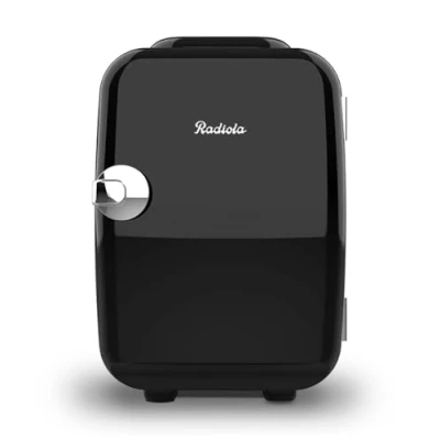 Imagen de Radiola Mini Nevera Portátil para Maquillaje de 4 Litros, 12V y 220V, Compatible coche caravanas, Función frio/calor, Vintage, RAMF4B
