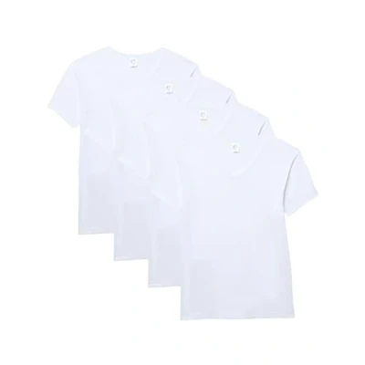 Imagen de Abanderado Pack Camisetas de Manga Corta Cuello V Esenciales Algodón 100% Hombre x4, Blanco, XXL