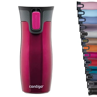 Imagen de Contigo , West Loop Autoseal Vaso Térmico Aislante De Acero Inoxidable Termo Para Café Sin B Unisex Adult, Rosa (millenial Pink), 1 Unidad Paquete