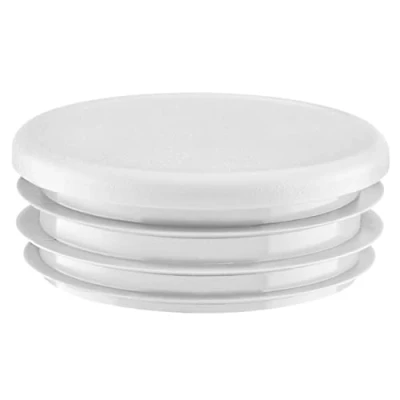 Imagen de EMFA tapones de láminas redondos 50 mm, color blanco, 4 unidades, tapón tubo acero, plástico para tubos redondos, 5 cm