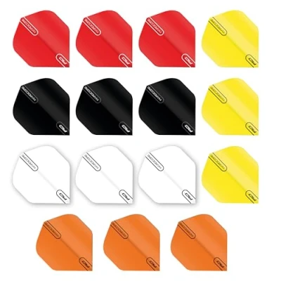 Imagen de RED DRAGON Hardcore Colours Paquete de selección Plumas Dardos Estándar Extra Gruesos 5 Juegos por (15 vuelos en Total)