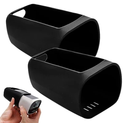 Imagen de Sporgo 2 unidades de silicona impermeable para Eufy Security S330 EufyCam 3, color negro, funda cámara seguridad Cam resistente al agua y a los rayos UV