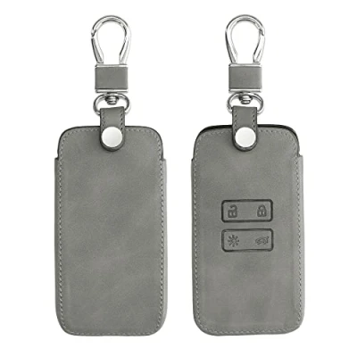 Imagen de kwmobile Funda Compatible con Renault Llave de Coche Smart Key 4 Botones (Solo Keyless Go) Carcasa Piel sintética Protector para Mando en Gris