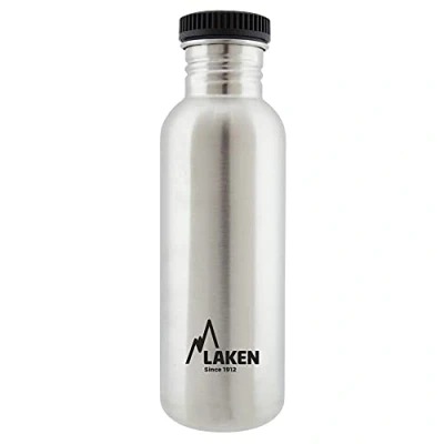 Imagen de LAKEN Botella de Agua Acero Inoxidable (0,75L Acero) con Tapón Basic Para Niños y Adultos/Para Gimnasio Deportes Reutilizable Reciclable