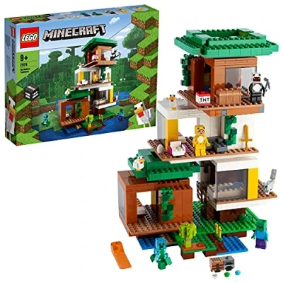 Imagen de LEGO 21174 Minecraft La Casa del Árbol Moderna, Juguete de Construcción para Niños a Partir 9 Años con Mini Figuras