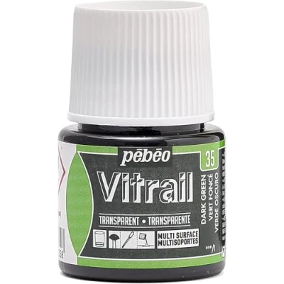 Imagen de Pebeo Vitrail Vidriera (Cristal, Efecto Pintura para Telas claras (45 ml), Color Verde Oscuro, Oscuro