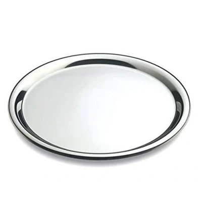 Imagen de Space Home Bandeja Camarero para Servir Redonda Restaurante Comida Acero Inoxidable 40 cm